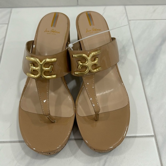 NEW! Sam Edelman Yardlie Emblem Platform Wedge Sandals - Size 9.5 👠 - Picture 5 of 15